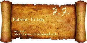 Hübner Frida névjegykártya